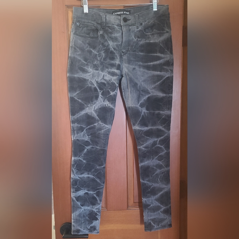 Express Sz 10 Tie-Dye Patterned Jeans